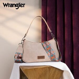 Wrangler Beige Shoulder Bag with 2 Interchangeable Straps